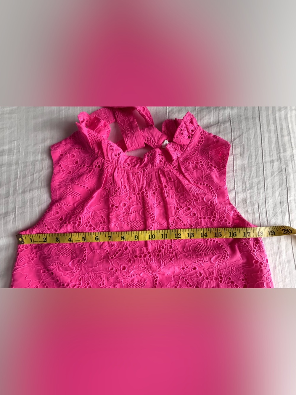LILLY PULITZER Top, Blouse, XS, Dahliana Eyelet, Bright Pink, Summer - Picture 5 of 8